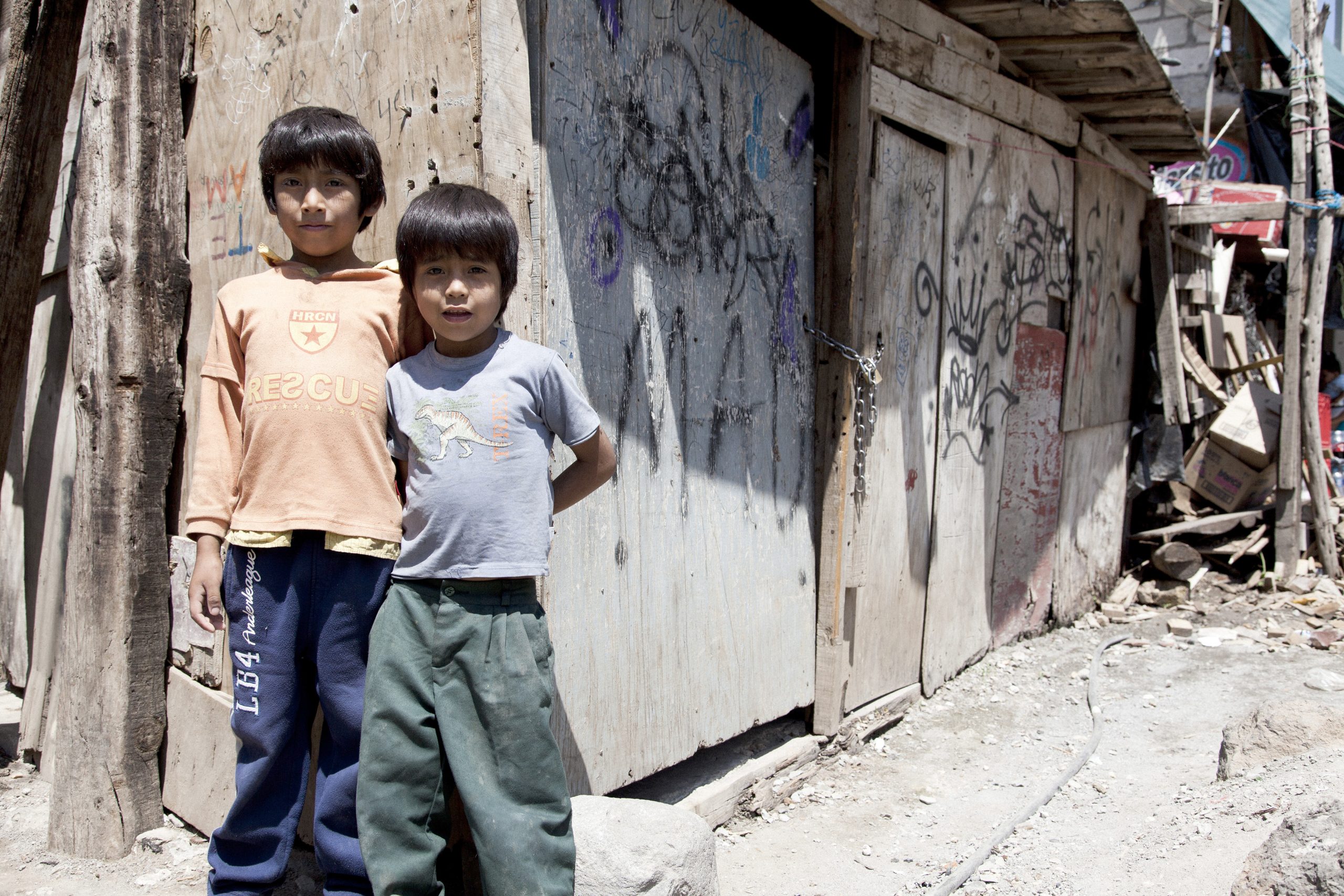 Child Poverty in Latin America -Two impoverished children in Mexico
